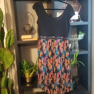 Exhilaration floral pleated hi-low dress